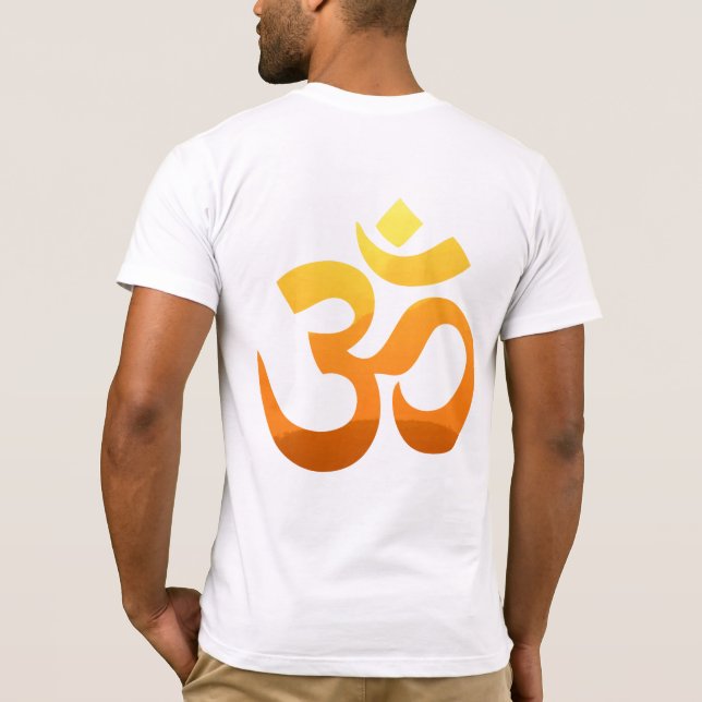 Double Sided Om Mantra Gold Sun Meditation Yoga T-Shirt (Back)