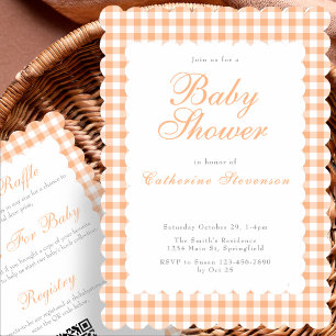 Double Sided Orange Baby Shower Invitation 