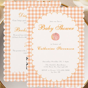 Double Sided Orange Pumpkin Baby Shower Invitation