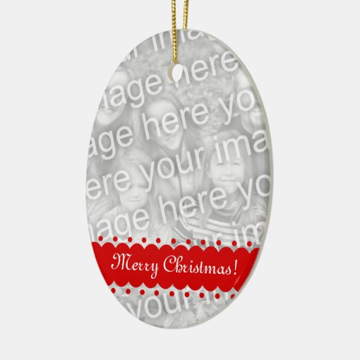 Double sided oval photo ornament for Christmas | Zazzle