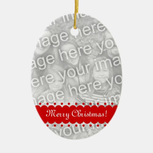 Double sided oval photo ornament for Christmas