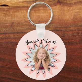 Double Sided Pastel Flower Custom Photos Keychain