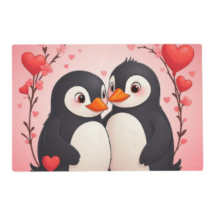 Double Sided Penguin Love Paper Placemats