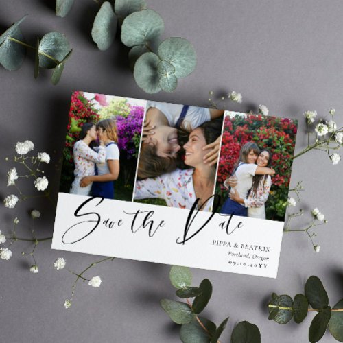 Double Sided Photo Collage Wedding Save the Date