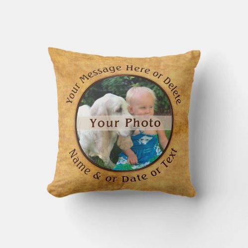 Double Sided PHOTO Cushion 4 Text Boxes or Delete Throw Pillow
