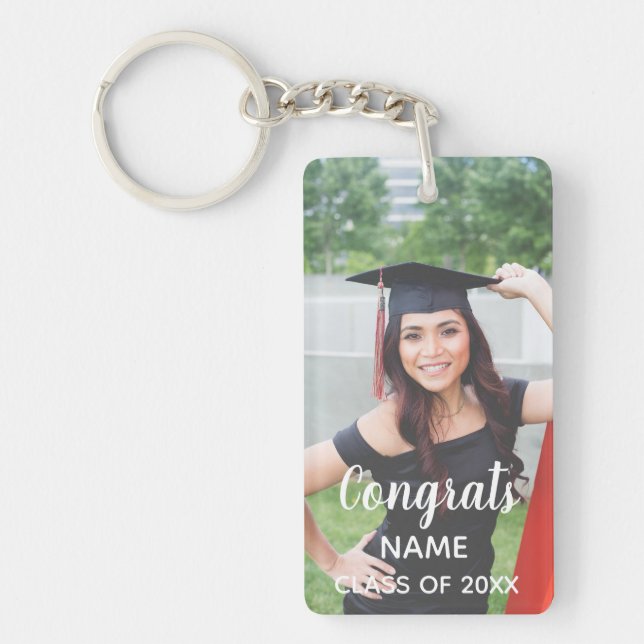 Double sided, Photo, Graduate. Keychain (Front)