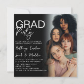 Double Sided Photo Group Graduation Party Invitation (Front)