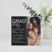 Double Sided Photo Group Graduation Party Invitation (Standing Front)