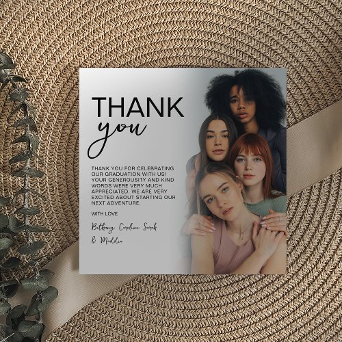 Double Sided Photo Group Graduation Party Thank You Card