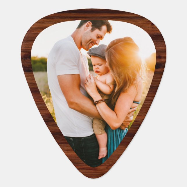 Double Sided Photo Wood Grain Guitar Pick (Front)