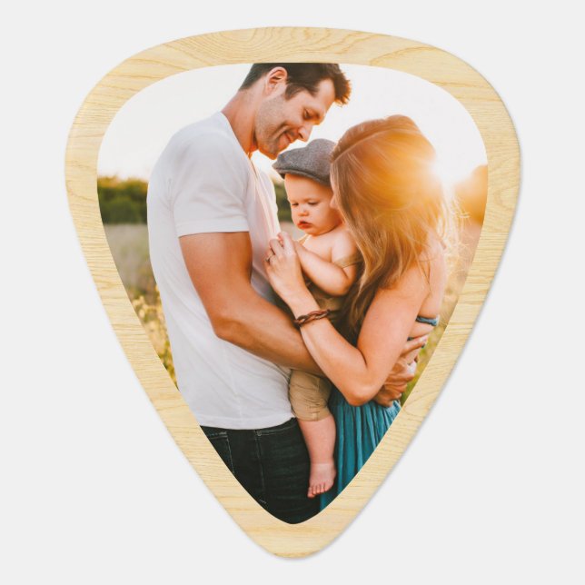 Double Sided Photo Wood Grain Guitar Pick (Front)