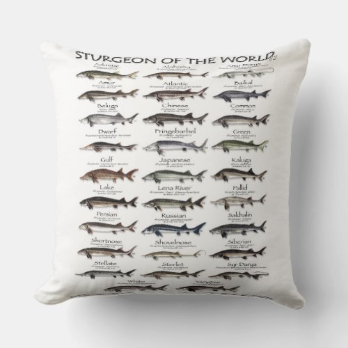 DOUBLE SIDED PILLOW _STURGEON OF THE WORLD 