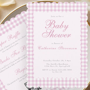 Double Sided Pink Baby Shower Invitation 