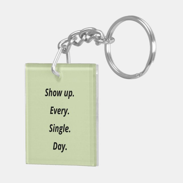 Double-Sided Pink & Green Motivational Keychain (Back Right)