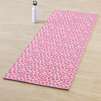 Double Sided: Pink Leopard and Pink Zebra Print Yoga Mat