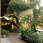 Double Sided Pink Tulips in Basket