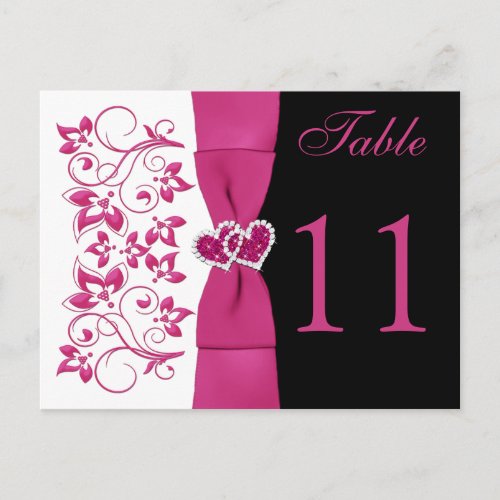 Double_sided Pink White Black Table Number Card