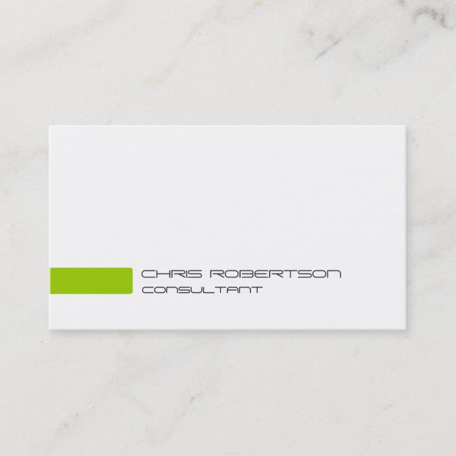 Double Sided Plain Gray White Green Business Card (Front)