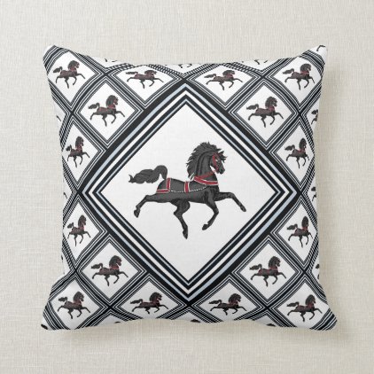 Double Sided Pony Tile Throw Pillow