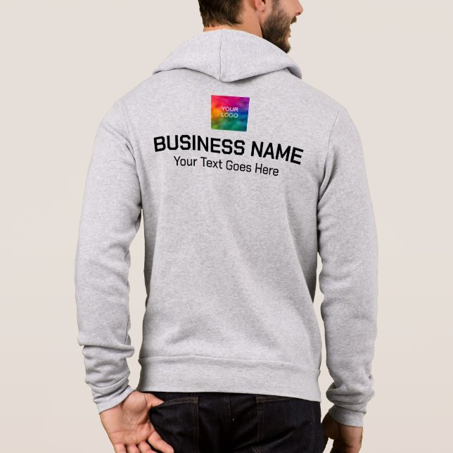 Double Sided Print Add Company Logo Text Mens Hoodie (Back)