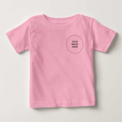Double Sided Print Add Text Picture Template Pink Baby T_Shirt