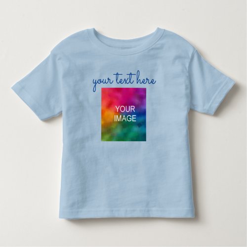 Double Sided Print Add Text Upload Photo Blue Baby Toddler T_shirt
