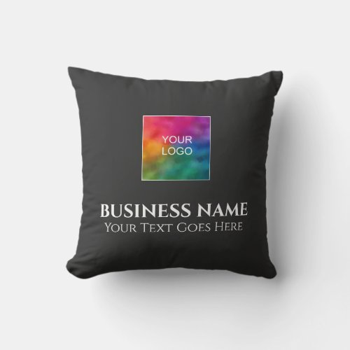 Double Sided Print Business Company Logo Design Throw Pillow