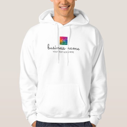 Double Sided Print Company Logo Here Script Mens Hoodie