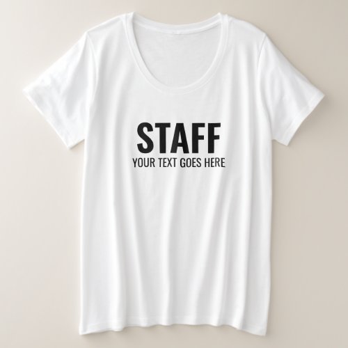 Double Sided Print Crew Staff Team Member Womens Plus Size T_Shirt