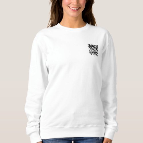 Double Sided Print Custom Womens Scan Me QR Code Sweatshirt