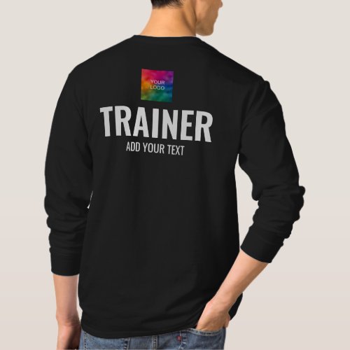 Double Sided Print Design Mens Long Sleeve Trainer T_Shirt
