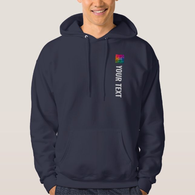 Double Sided Print Image Logo Add Text Mens Hoodie (Front)
