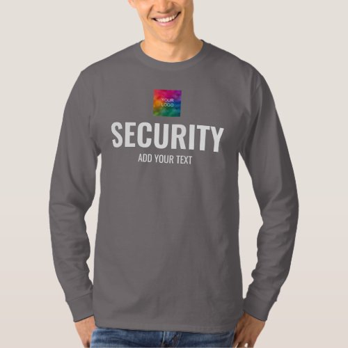 Double Sided Print Long Sleeve Mens Security T_Shirt