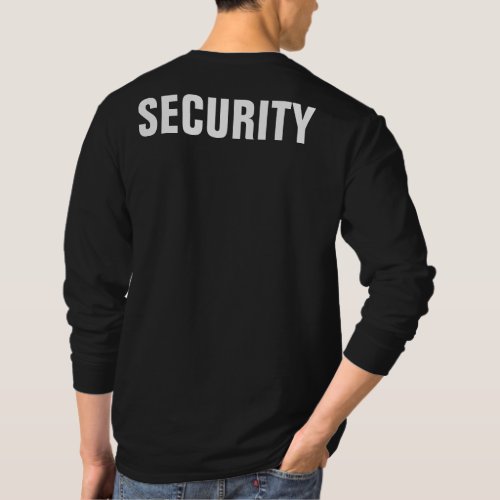 Double Sided Print Mens Black And White Security T_Shirt