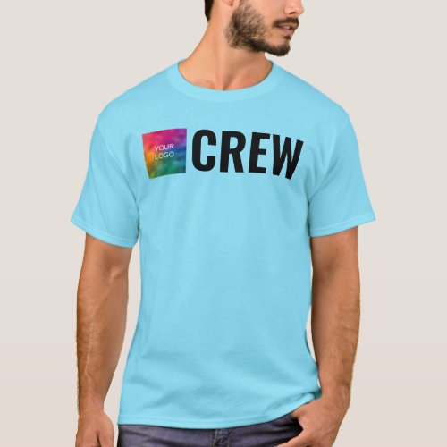 Double Sided Print Mens Crew Staff Employee Logo T_Shirt