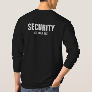Double Sided Print Mens Long Sleeve Security T-Shirt