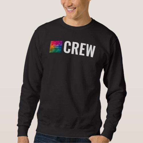 Double Sided Print Mens Staff Crew Black Custom Sweatshirt