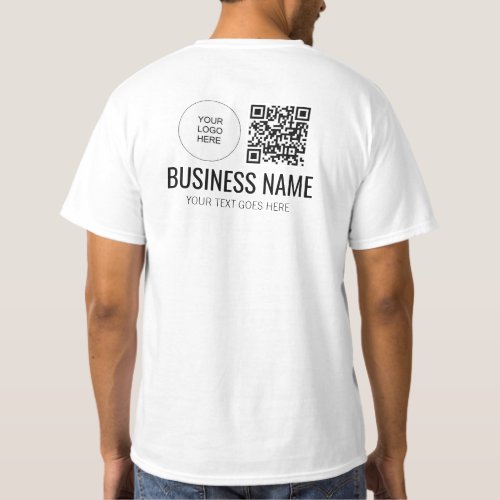 Double Sided Print QR Code Logo Staff Member Mens T_Shirt