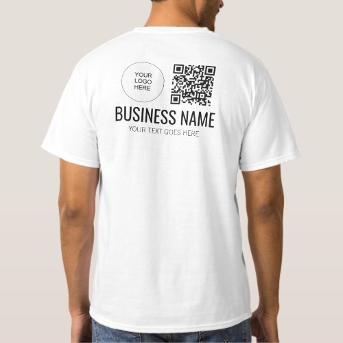 Double Sided Print Staff Member Mens Logo QR Code T_Shirt