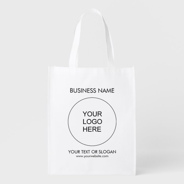 Double Sided Print Url Address Logo Text QR Code Grocery Bag (Front)