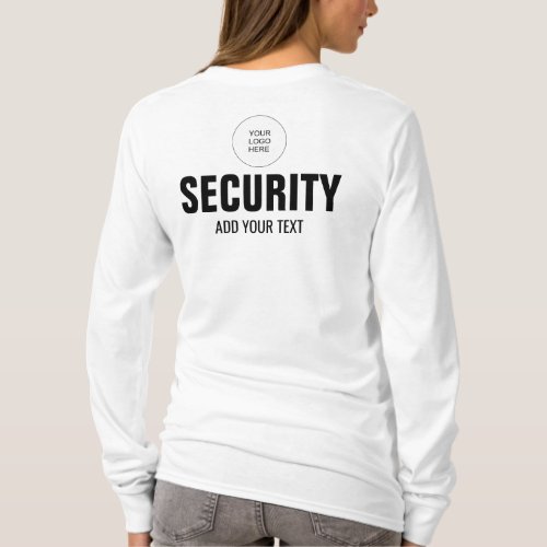 Double Sided Print Womens Long Sleeve Security T_Shirt