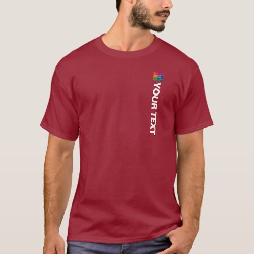 Double Sided Print Your Photo Or Logo Mens Modern T_Shirt