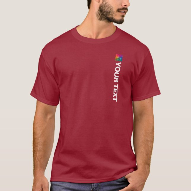 Double Sided Print Your Photo Or Logo Mens Modern T-Shirt (Front)