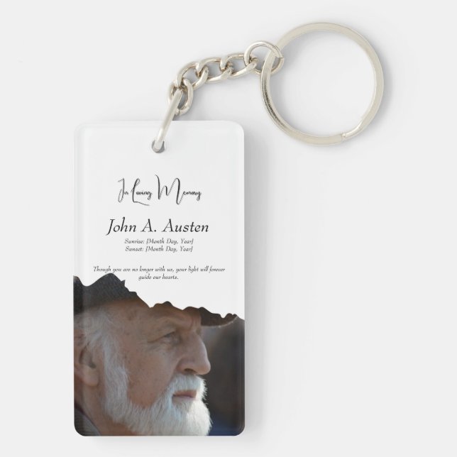 Double-Sided Rectangle Memorial Keychain (Back)