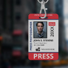 Double Sided Red Blue Photo & Logo Press ID