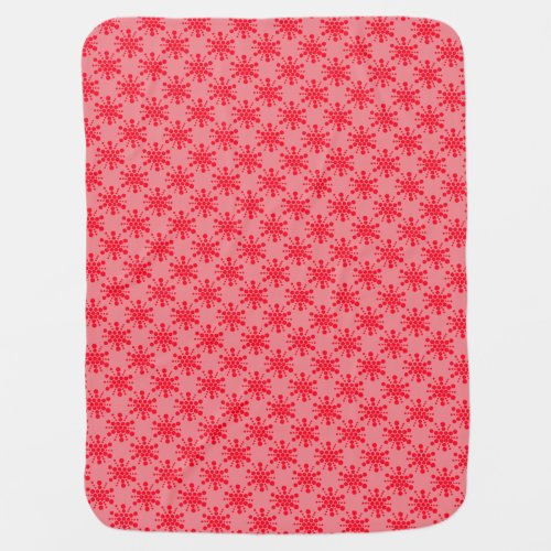 Double sided red dotted stars on pink and white receiving blanket