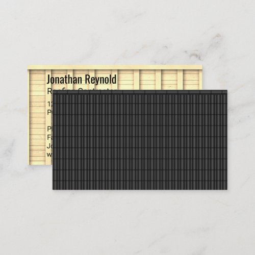 Double_Sided Roofing Construction Black Roof Business Card