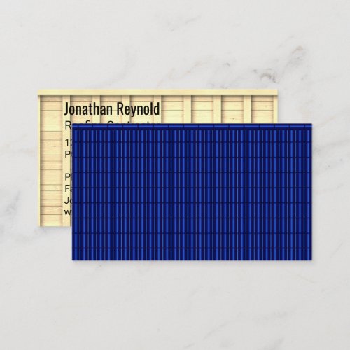 Double_Sided Roofing Construction Blue Roof Business Card