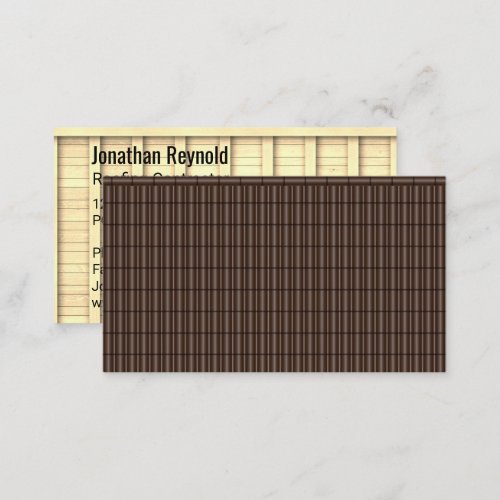 Double_Sided Roofing Construction Brown Roof Business Card