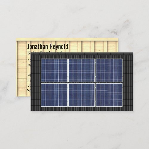 Double_Sided Rooftop Solar Energy Black Roof Business Card